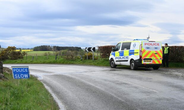 Emergency services were called to the crash on the Meldrum-Methlick road. Picture by Kenny Elrick/DCT media