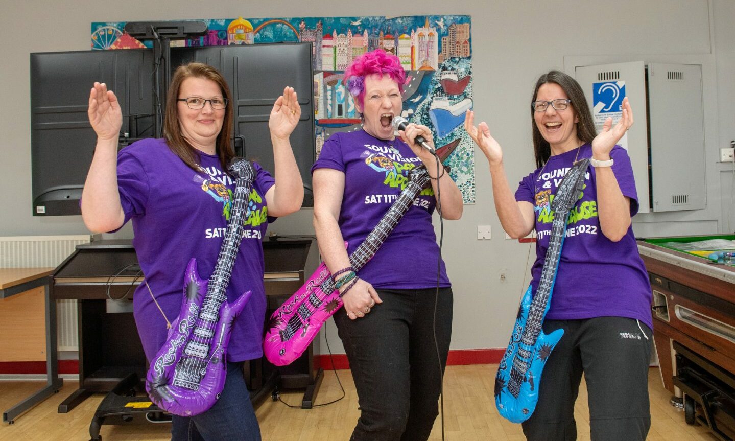 Sound and Vision group are putting on a concert to raise money for Guide dogs for the Blind and Hearing dogs for Deaf People. From left, Jill Easton, Ells McHaffie and Cath French. Picture by Kath Flannery/DCT Media.