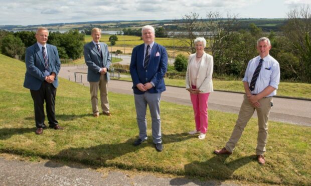 The RHASS presidential team from left - Sandy Cumming CBE, Andrew Shepherd, Ewan Macdonald, Isobel McCallum and Rod Mackenzie.