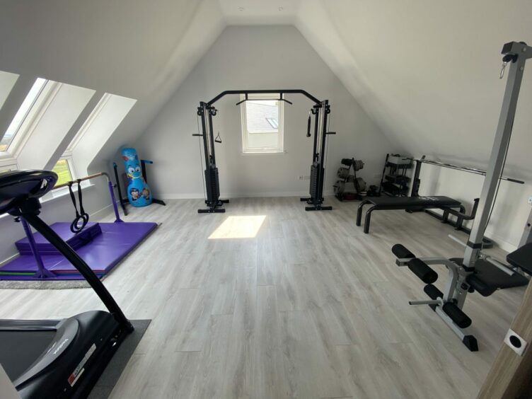 The home gym in Mack Lodge, the Aberdeenshire property featured on BBC's Home of the year