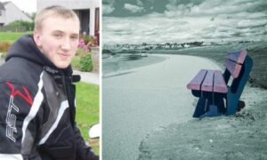 Conor Donald, who lost his life in an accident on May 12, 2012, and the bench placed in his memory.