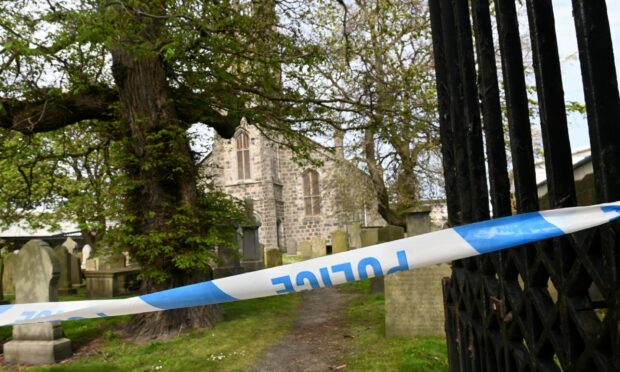 East St Clement Church was cordoned off  by police.