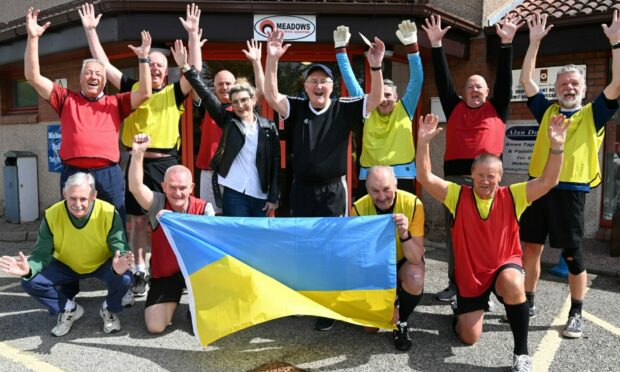 Ellon Walking Football Group have raised for the Ukraine Appeal.