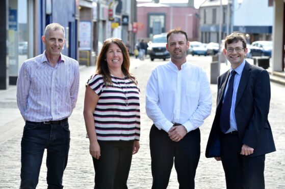 Rediscover Peterhead (BID) at Palace Hotel, Peterhead. Picture of (L-R) John Pascoe, Katrina Allan, John Cameron, Iain Sutherland.