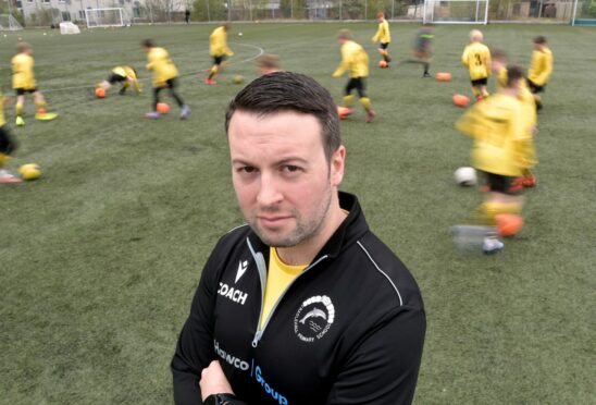 Matt Smith, chairman of Cradlehall Primary School FC, who are facing a £6,000 bill for using a pitch and hall at Millburn Academy in Inverness. Picture by Sandy McCook