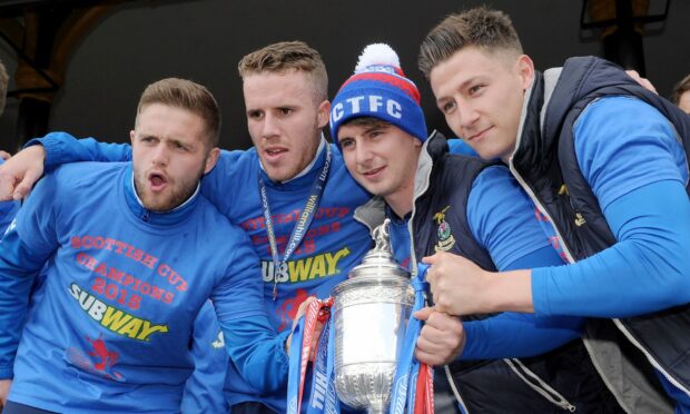 Caley Thistle Scottish Cup winners, from left - Danny Devine, Marley Watkins, Aaron Doran and Josh Meekings.