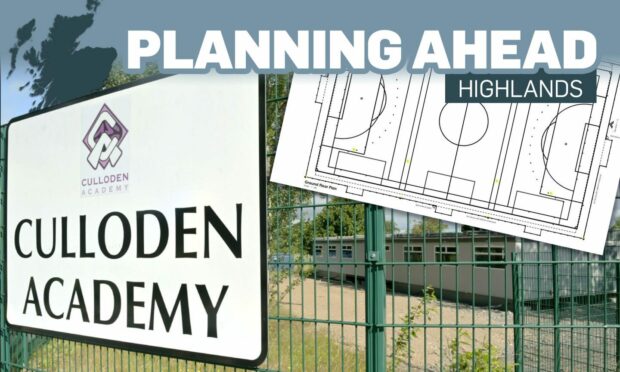 Proposed sports pitch at Culloden Academy included in the latest planning applications.