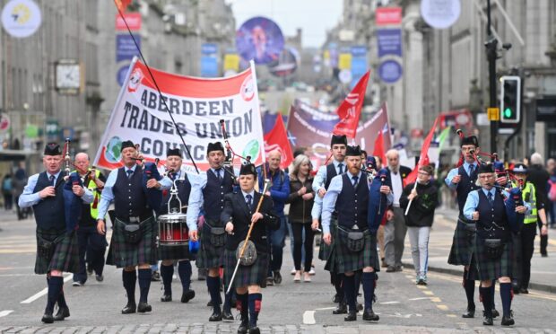 Aberdeen Trade Union Council's May Day March and Rally. Picture by Scott Baxter/DCT Media.