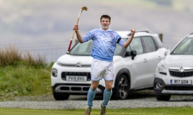 Caberfeidh's Craig Morrison celebrates his goal against Skye.