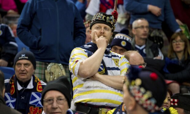 Scotland fan looking pensive.