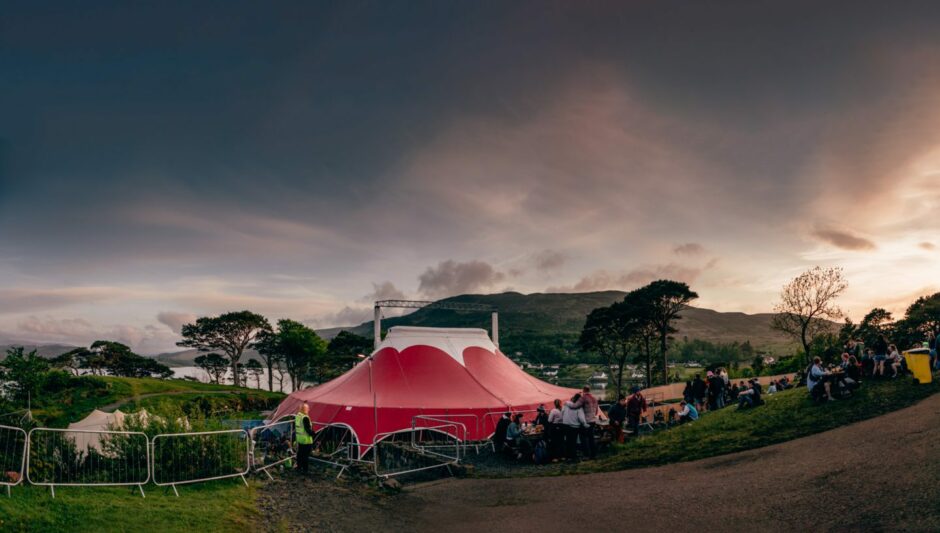 Skye Live Music Festival big top.