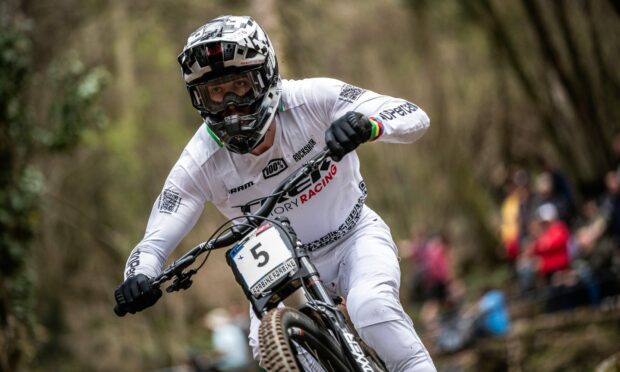 Reece Wilson in action during the opening World Cup event of the 2022 season in Lourdes, France.