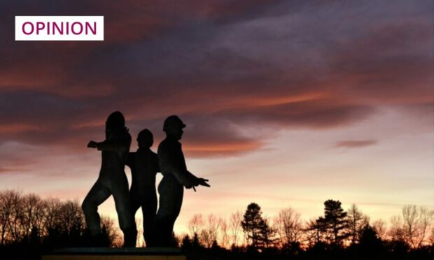 Sunset over the original Piper Alpha Memorial Garden at Hazlehead, Aberdeen (Photo: Colin Rennie/DC Thomson)