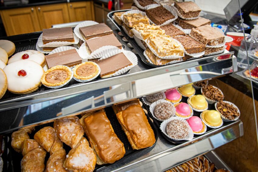 The baked goods counter at The Bread Guy in Inverurie.