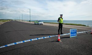 Beach Esplanade has been closed off by police between Accommodation Road and the Leisure Centre. Picture by Wullie Marr / DCT Media.