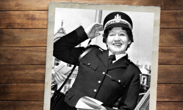 Wilma Hutcheon, who was one of Aberdeen's first traffic wardens.