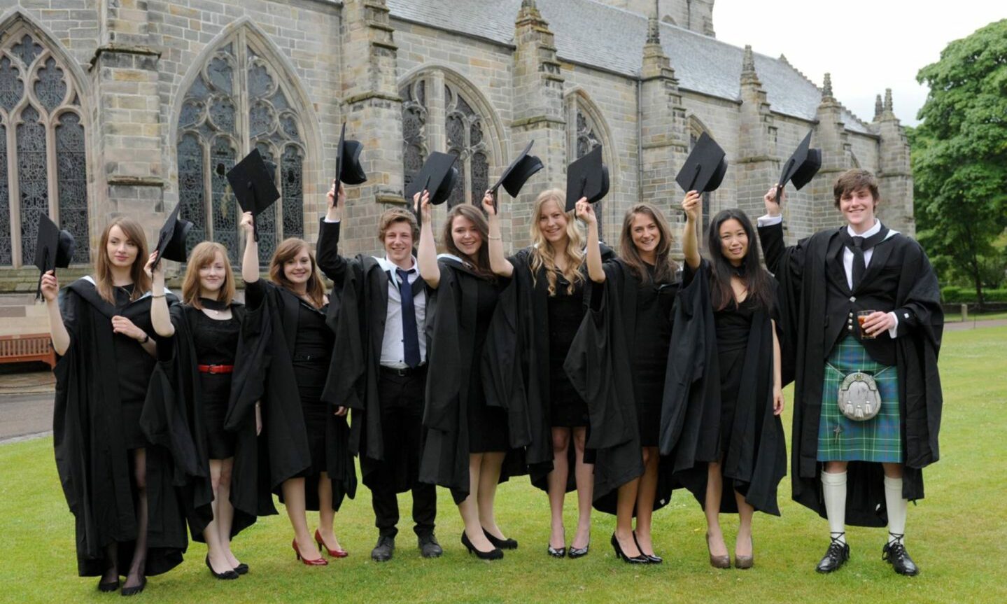 Law graduates celebrate their graduation in the Aberdeen University grounds in 2013. Picture by Kath Flannery/DCT Media.