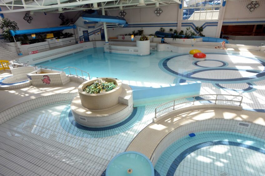The pool inside the beach leisure centre