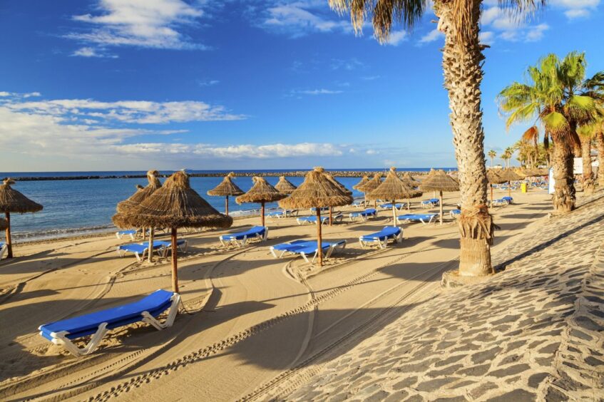 Los Cristianos beach in Tenerife, which TUI will no longer be flying to from Aberdeen Airport during the summer.