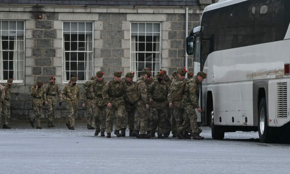 Troops are deployed in Aberdeenshire to assist following Storm Arwen.