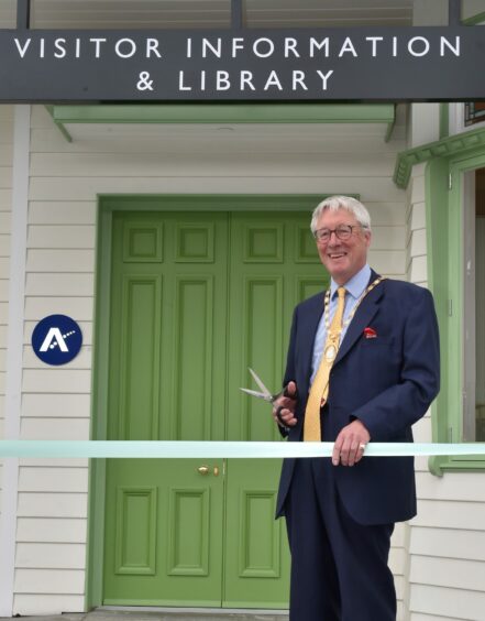 As Aberdeenshire Lord Provost Bill Howatson officially opened the rebuilt Ballater station to the public in August 2018. Picture by Colin Rennie