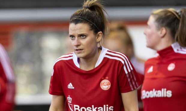 Aberdeen Women defender Carrie Doig announced her retirement from football prior to the final game of the season. Photo by Stephen Dobson/ProSports/Shutterstock.