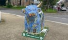 A cow on Highland Hospice's Great Heilan Coo Art Trail has been damaged.  Picture supplied by Malcolm MacCallum.