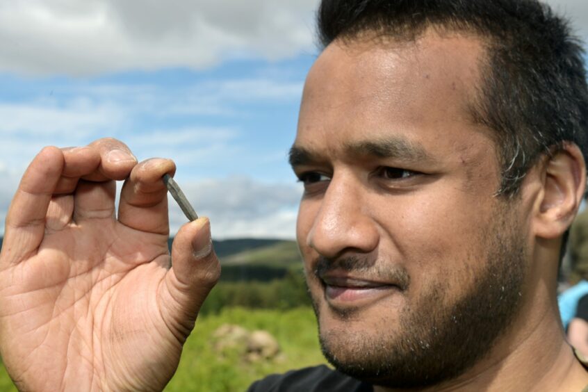 Student Kaami Islam found a small stylus used to write on a slate.