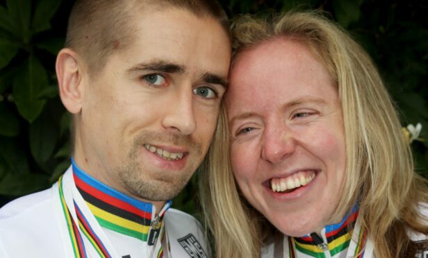 Para-cycling couple Neil and Lora Fachie.