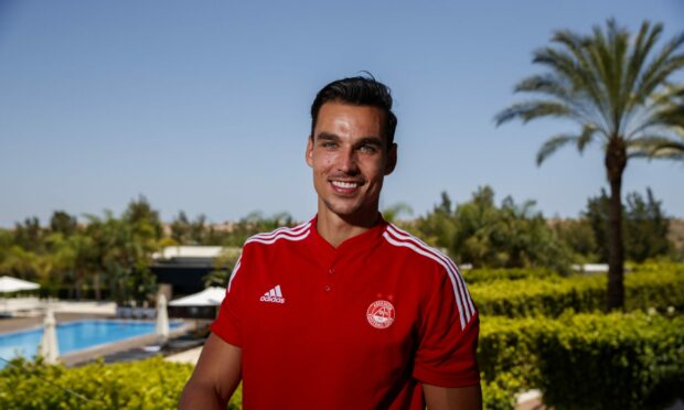 New Aberdeen signing, keeper Kelle Roos, at the club's training camp in Spain.