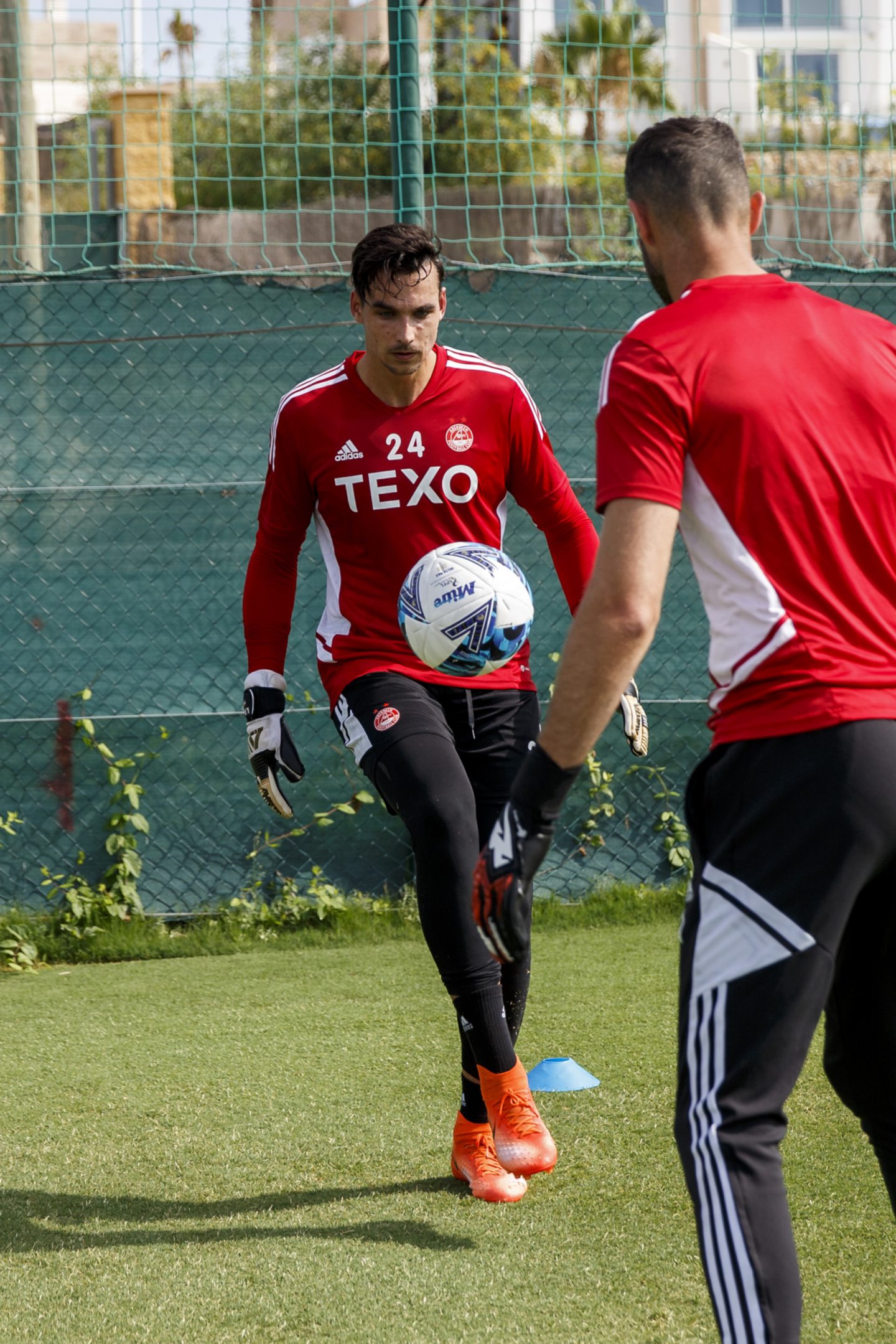 Dutch keeper Kelle Roos going through his paces in Spain. 