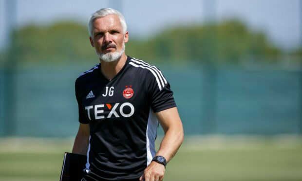 Aberdeen boss Jim Goodwin at the club's Spanish training camp (Photo: Ross Johnston/Newsline Media)