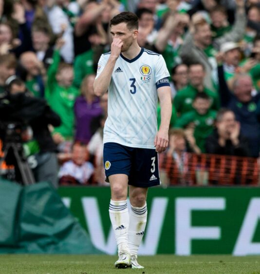 Scotland's Andy Robertson on the football pitch