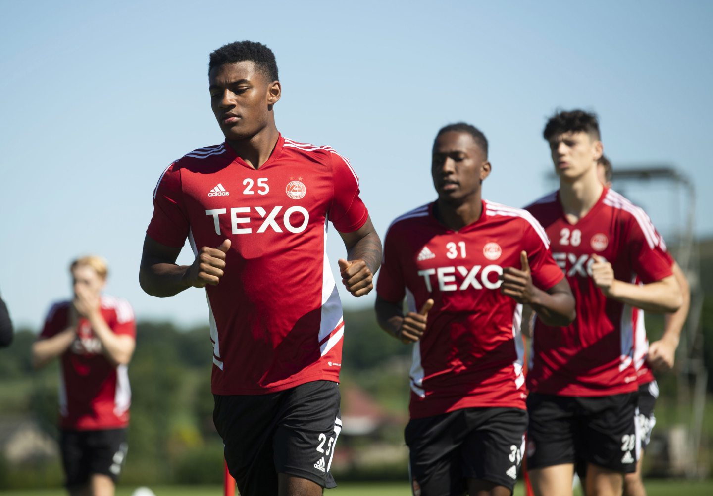 New signing Jayden Richardson during an Aberdeen training session at Cormack Park.