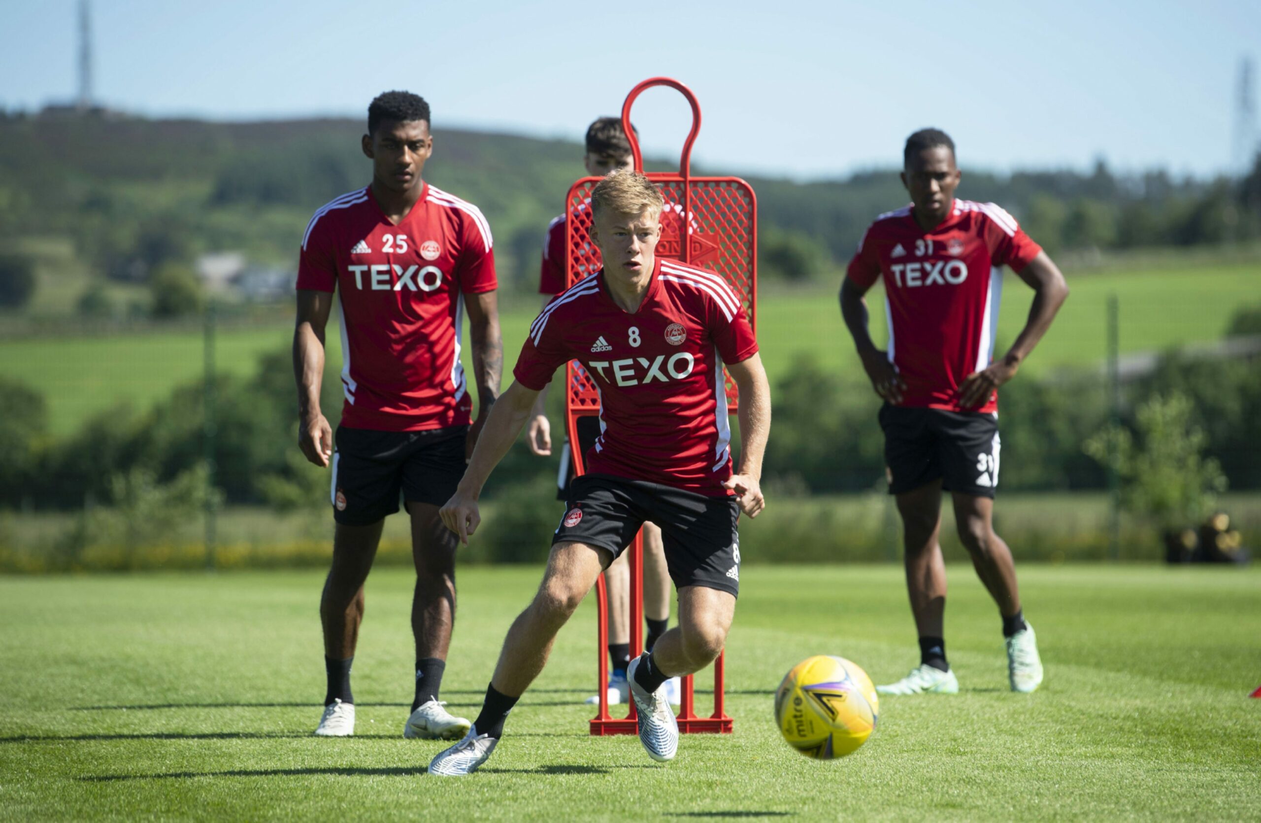 Teen star Connor Barron during a training session with Aberdeen at Cormack Park.