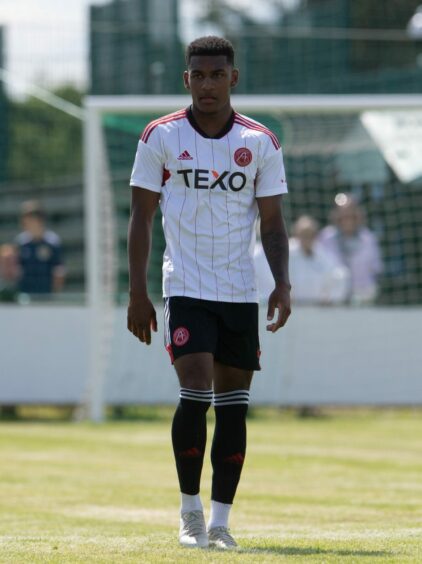 Aberdeen's Jayden Richardson during the pre-season friendly against Buckie Thistle on Saturday.