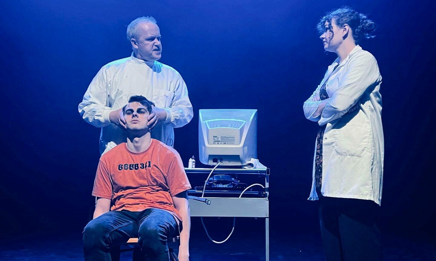 A dramatic scene from A Clockwork Orange being staged at Aberdeen Arts Centre 