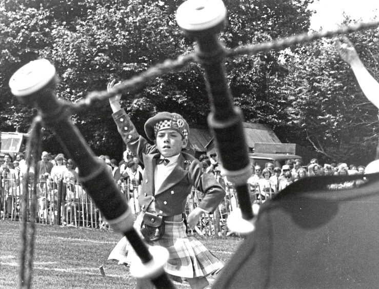 Young Tony Corgill performing a Highland dance at the Aberdeen Highland Games in 1992
