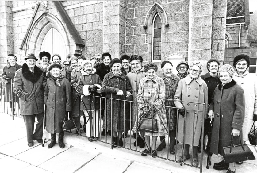 Members of Mannofield Senior Citizens Fellowship pictured outside the church as the ramp is officially opened. 