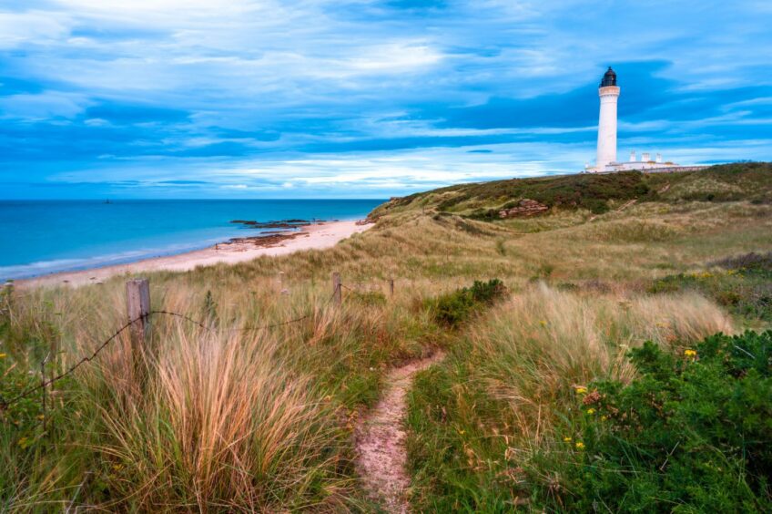 View of Covesea Lighthouse, another thing to do in Moray.