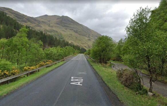 Police were called to a crash on the A87 near River Shiel Waterfall at around 2.45pm.