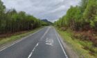 The A887 is closed at the A87 junction near Bun Loyne. Supplied by Google Maps.
