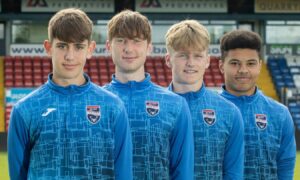 From left to right: Dylan Smith, Connall Ewan, Andrew Macleod and George Robesten. Image: Ross County FC