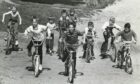 Inverness BMX enthusiasts gear up for a race round the track at the town's Bught Park in 1988.