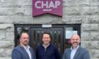 From left, Chap Group civil engineering director Ron Liddell, managing director Hugh Craigie and pre-construction director Andy McNair.