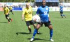 Eugene Dadi in action in a Cash for Kids charity match at Balmoral Stadium.