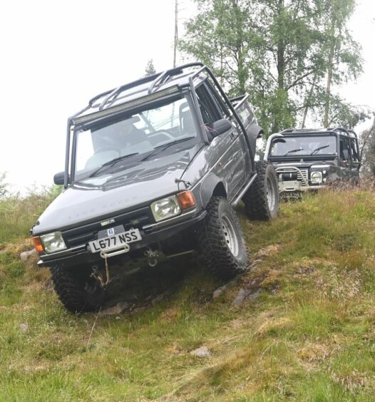 The vehicles on the specially designed track