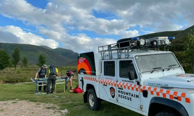 Eight members of the Cairngorm Mountain Rescue Team were called to the job in Glenfeshie. Supplied pic.