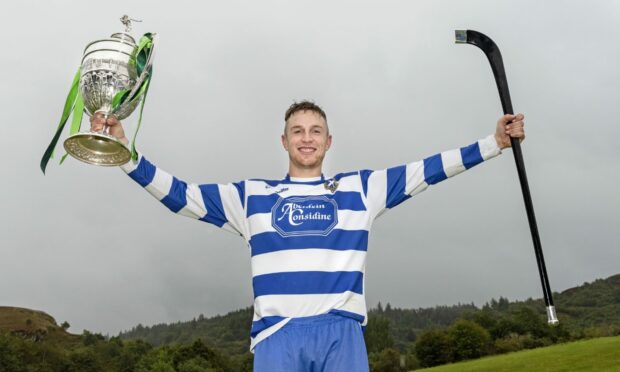 Newtonmore captain Andy Mackintosh at the 2018 Camanachd Cup final.
