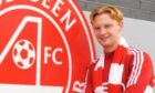 Aberdeen loan signing Liam Scales pictured at the club's Cormack Park. Photo supplied by Aberdeen FC.